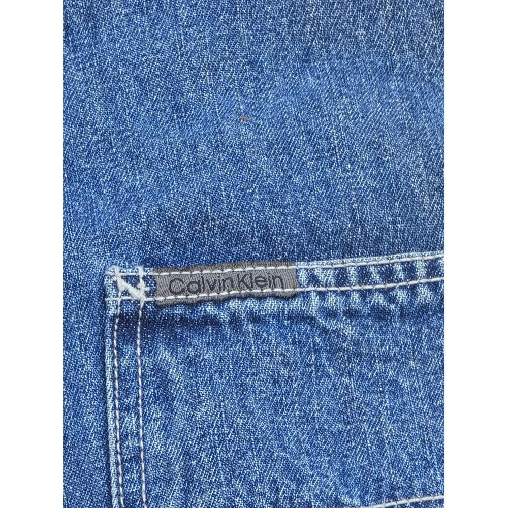 Vintage Calvin Klein Bib Overalls Mens Large Medium Wash Denim 90s Y2K